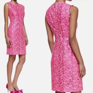 Kate Spade "Della" Dress XS Floral Crochet Lace Hot Pink Preppy